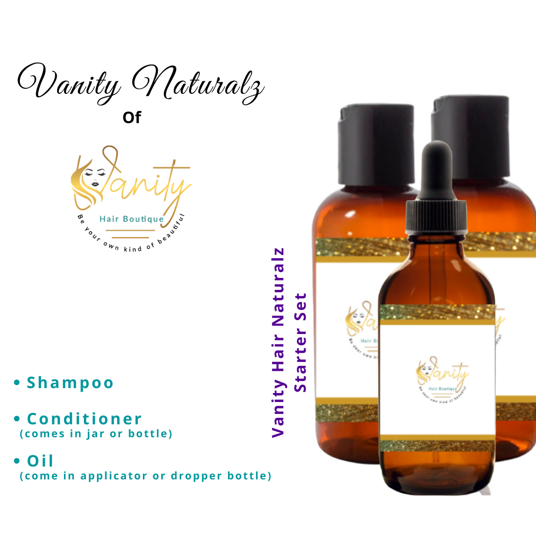Vanity Hair Naturalz Starter Set (Shampoo, Conditioner, Oil)
